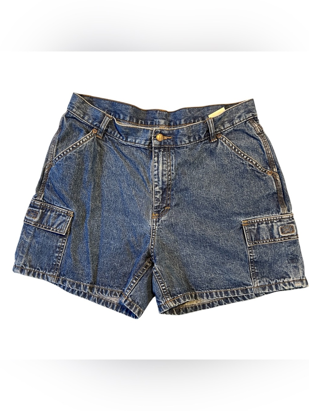 Riders by Lee Dark Blue Denim Cargo Shorts size 14 Denim